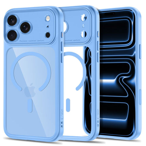 MagPeak MagSafe CC Hülle von Tech-Protect in Transparent Blau für iPhone 18 Pro – STARPHONE Aachen