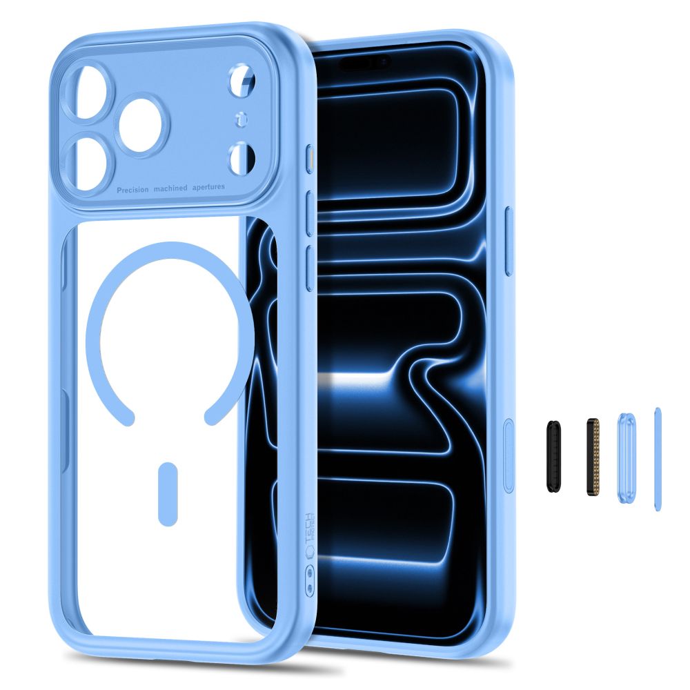 MagPeak MagSafe CC Hülle von Tech-Protect in Transparent Blau für iPhone 18 Pro – STARPHONE Aachen