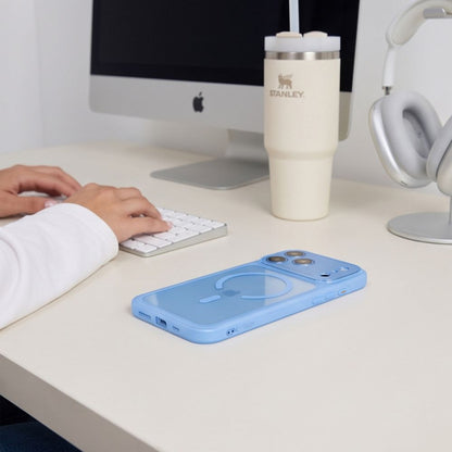 MagPeak MagSafe CC Hülle von Tech-Protect in Transparent Blau für iPhone 18 Pro – STARPHONE Aachen