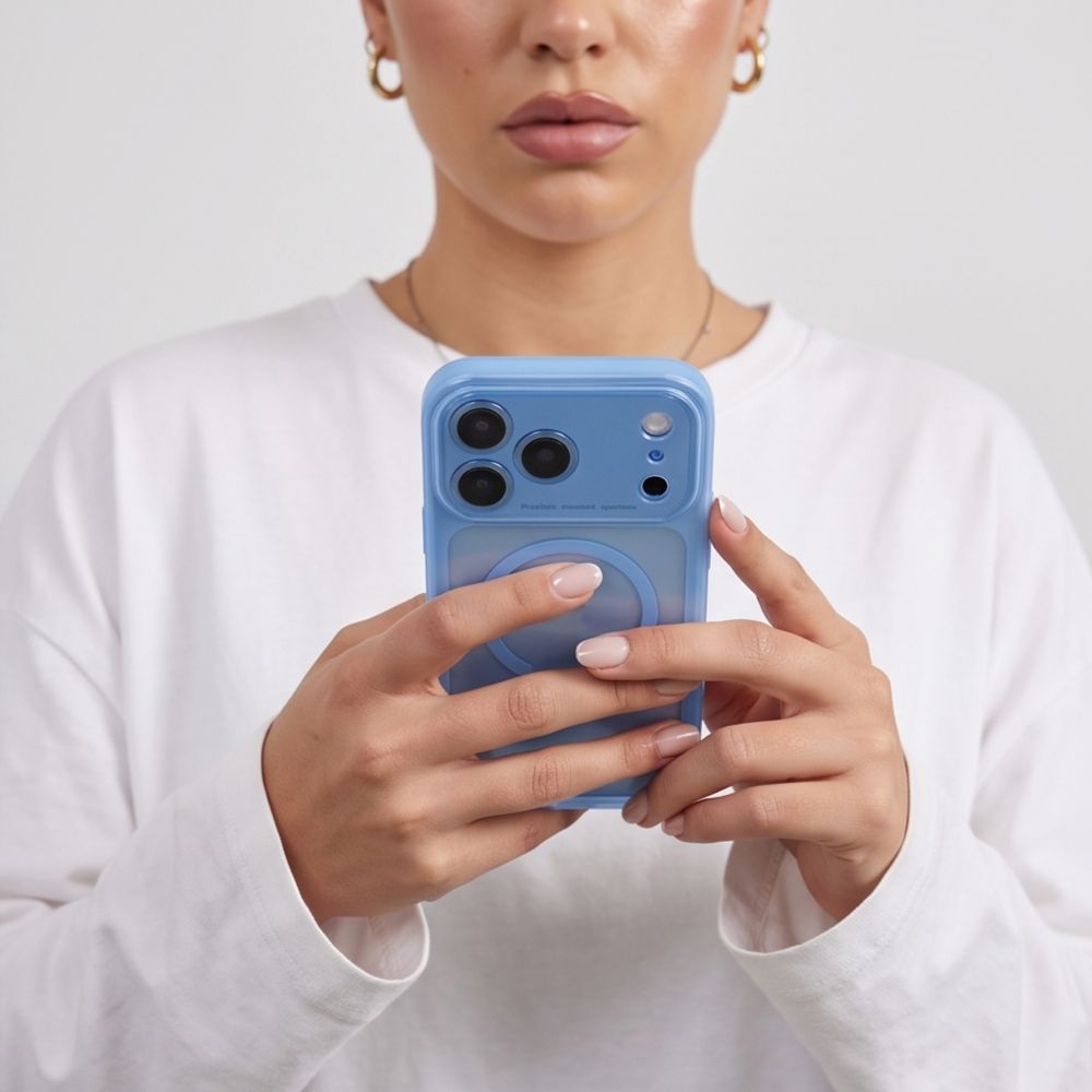 MagPeak MagSafe CC Hülle von Tech-Protect in Transparent Blau für iPhone 18 Pro – STARPHONE Aachen