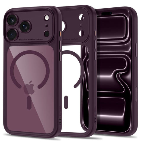 MagPeak MagSafe CC Hülle von Tech-Protect in Transparent Burgunder für iPhone 18 Pro – STARPHONE Aachen