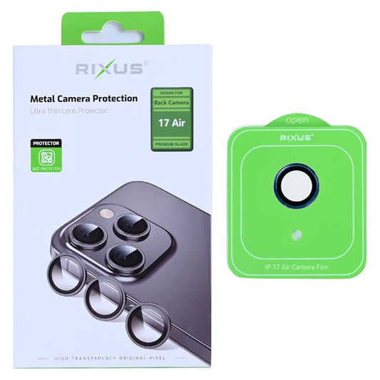 Rixus Metal Shield Camera Tempered Glass For Apple iPhone 17 Air Blue