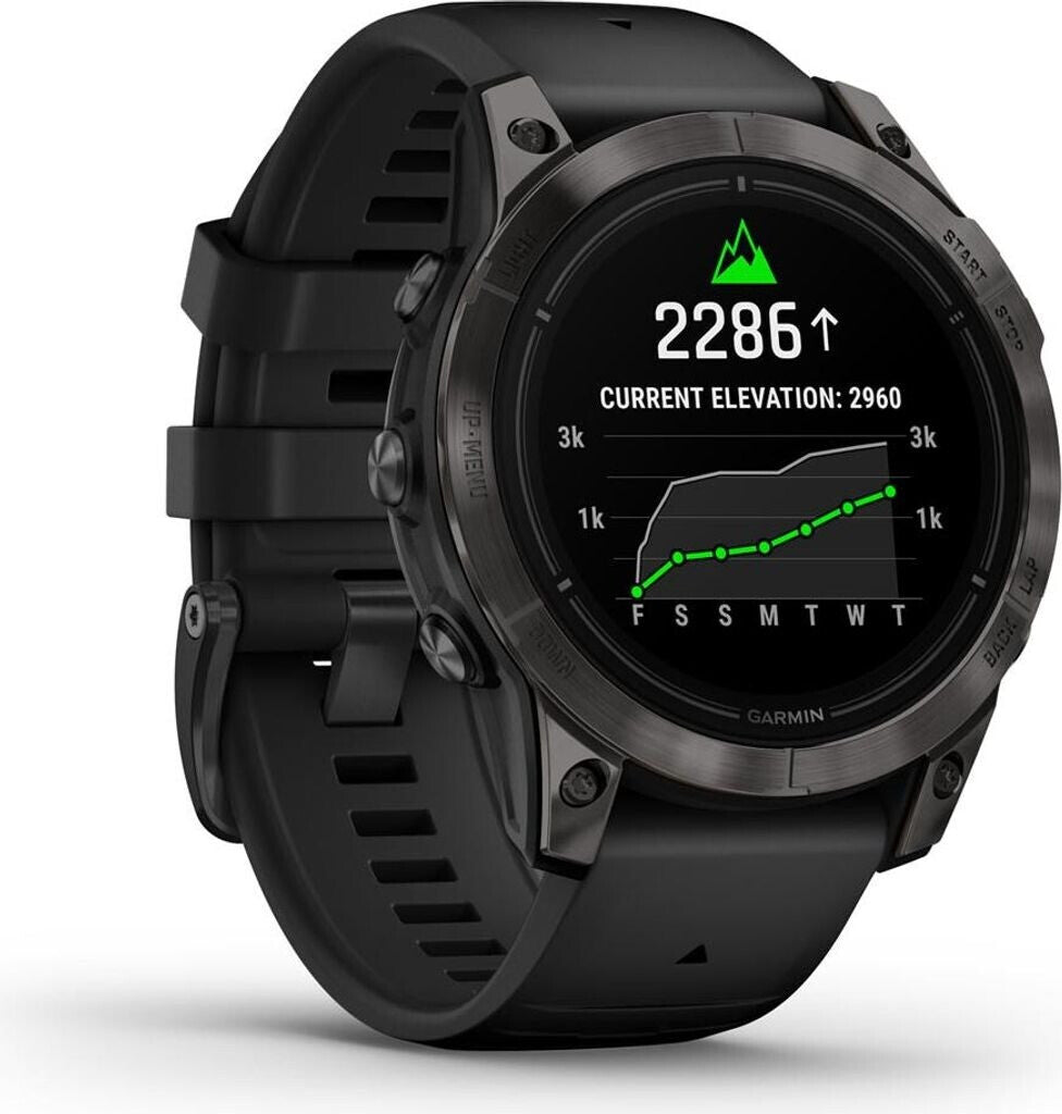 Garmin Epix™ Pro Gen 2 Sapphire 47mm Schwarz/Carbongrau Titan + Silikon-Armband