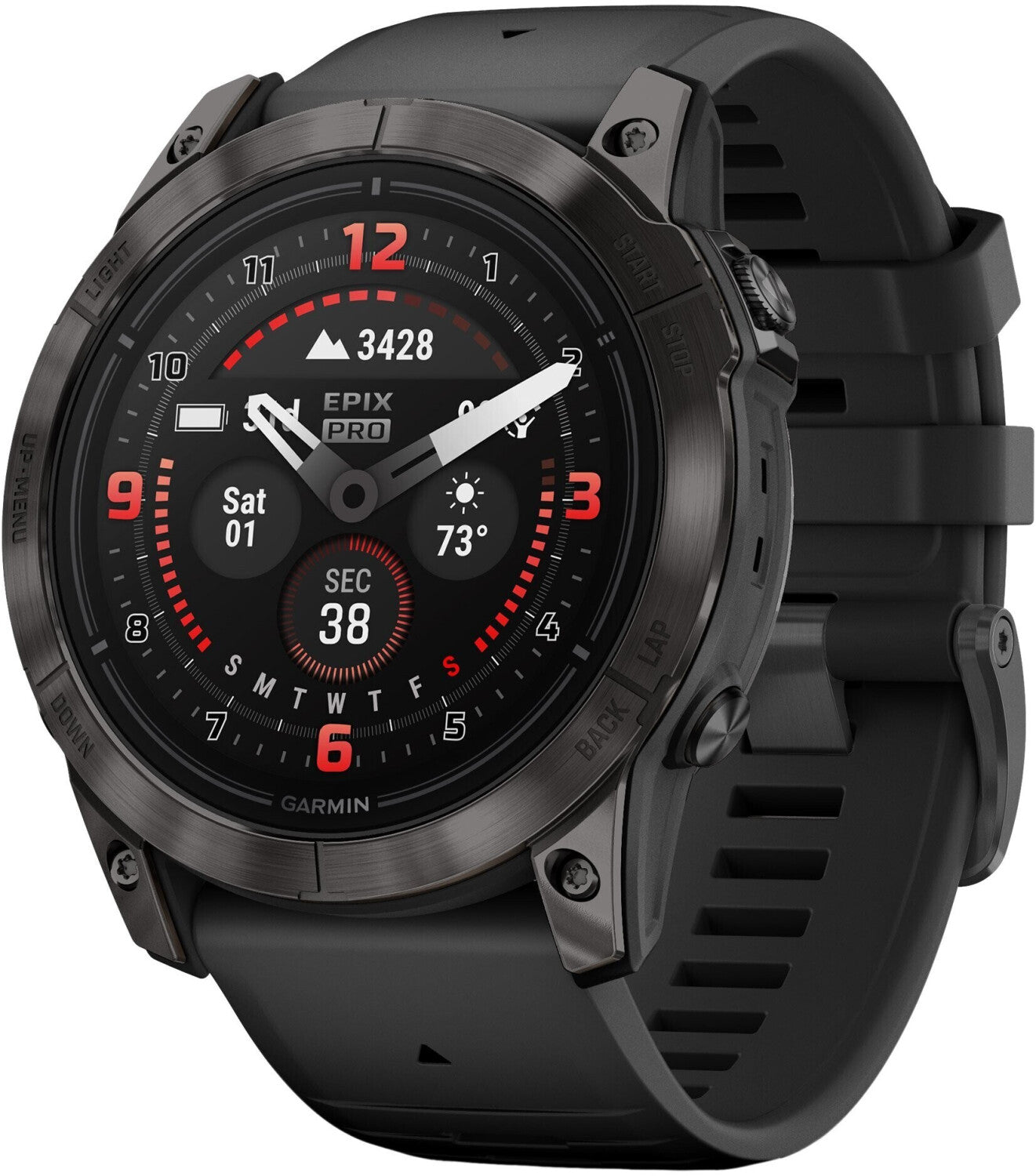Garmin Epix™ Pro Gen 2 Sapphire 51mm Schwarz/Carbongrau Titan + Silikon-Armband