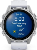 Garmin fenix® 8 43mm AMOLED Blanc pierre/ArgentBracelet en silicone