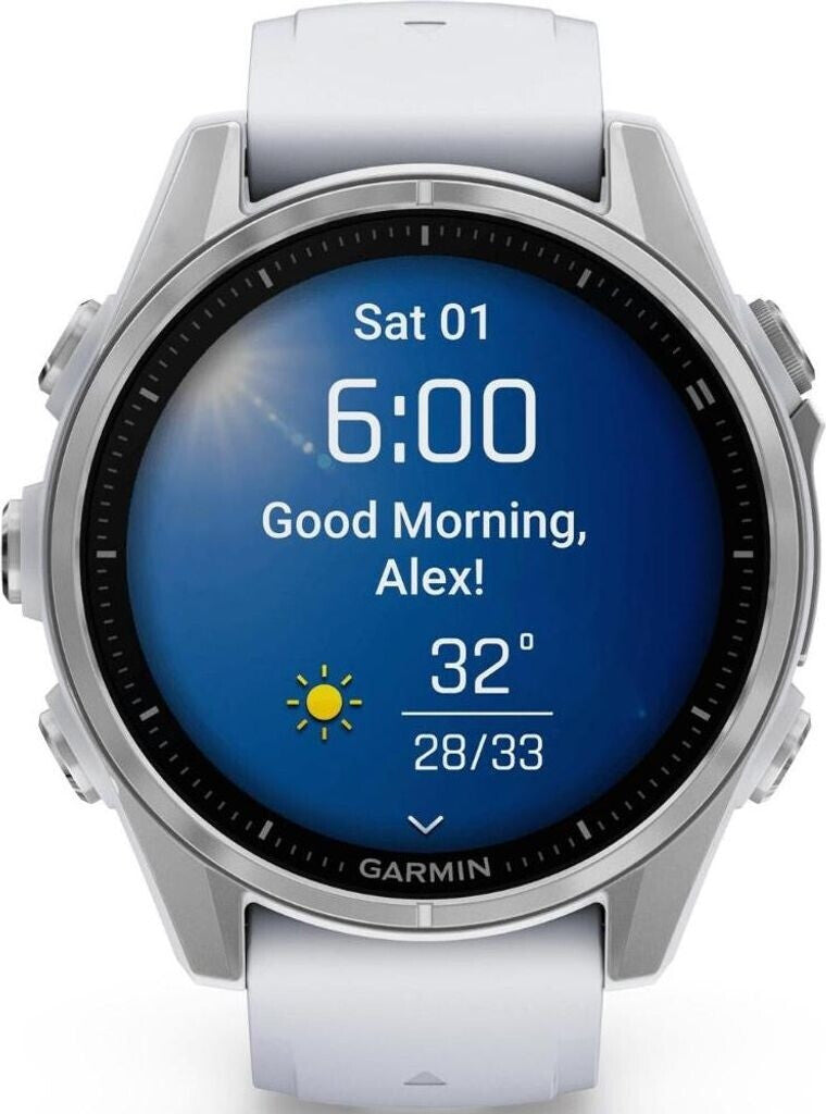 Garmin fenix® 8 43mm AMOLED Steinweiss/SilberSilikon-Armband
