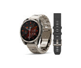 iOS Smartwatch, Gehäusefarbe grau, Armbandfarbe silber, 1,4 Zoll, GPS, Unisex, iOS kompatibel, Android kompatibel, Titan Gehäuse, Edelstahl Armband, AMOLED Display