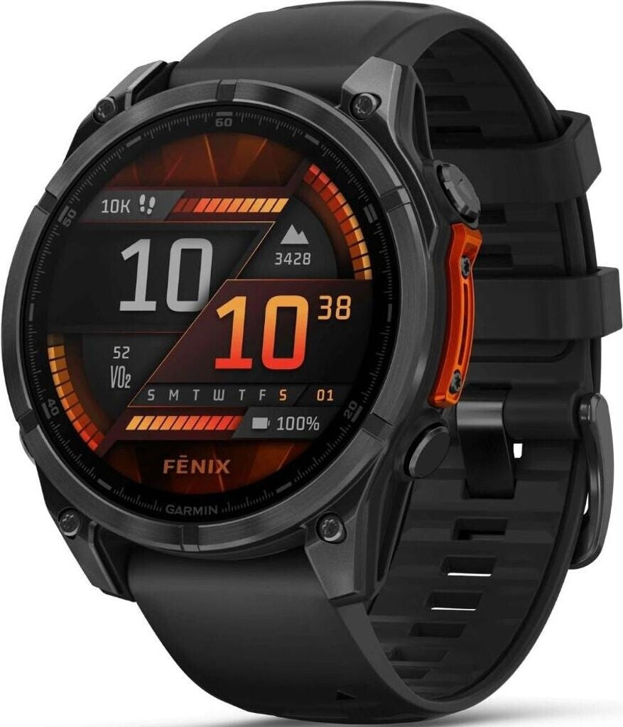 Garmin fenix® 8 47mm AMOLED Schwarz/Schiefergrau Silikon-Armband