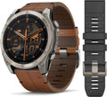 Garmin fenix® 8 51mm AMOLED Sapphire Graphit/Carbongrau Titan Leder-Armband