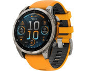 iOS Smartwatch, Gehäusefarbe grau, Armbandfarbe orange, 1,4 Zoll, GPS, Unisex, iOS kompatibel, Android kompatibel, Titan Gehäuse, Silikon Armband, AMOLED Display