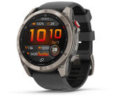 iOS Smartwatch, Gehäusefarbe grau, Armbandfarbe schwarz, 1,4 Zoll, GPS, Unisex, iOS kompatibel, Android kompatibel, Titan Gehäuse, Silikon Armband, AMOLED Display