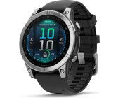 iOS Smartwatch, Gehäusefarbe silber, Armbandfarbe schwarz, 1,3 Zoll, GPS, iOS kompatibel, Android kompatibel, Silikon Armband, AMOLED Display