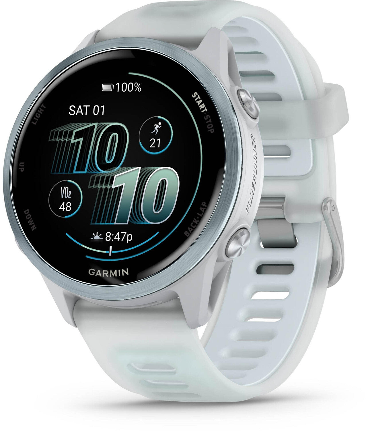 Garmin Forerunner 570 42mm Blanc pierre/Bleu nuage/Transparent Blanc pierre/Bleu nuage