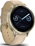 Garmin Venu 4 41mm Lunargold/Heller Sand Leder-Armband
