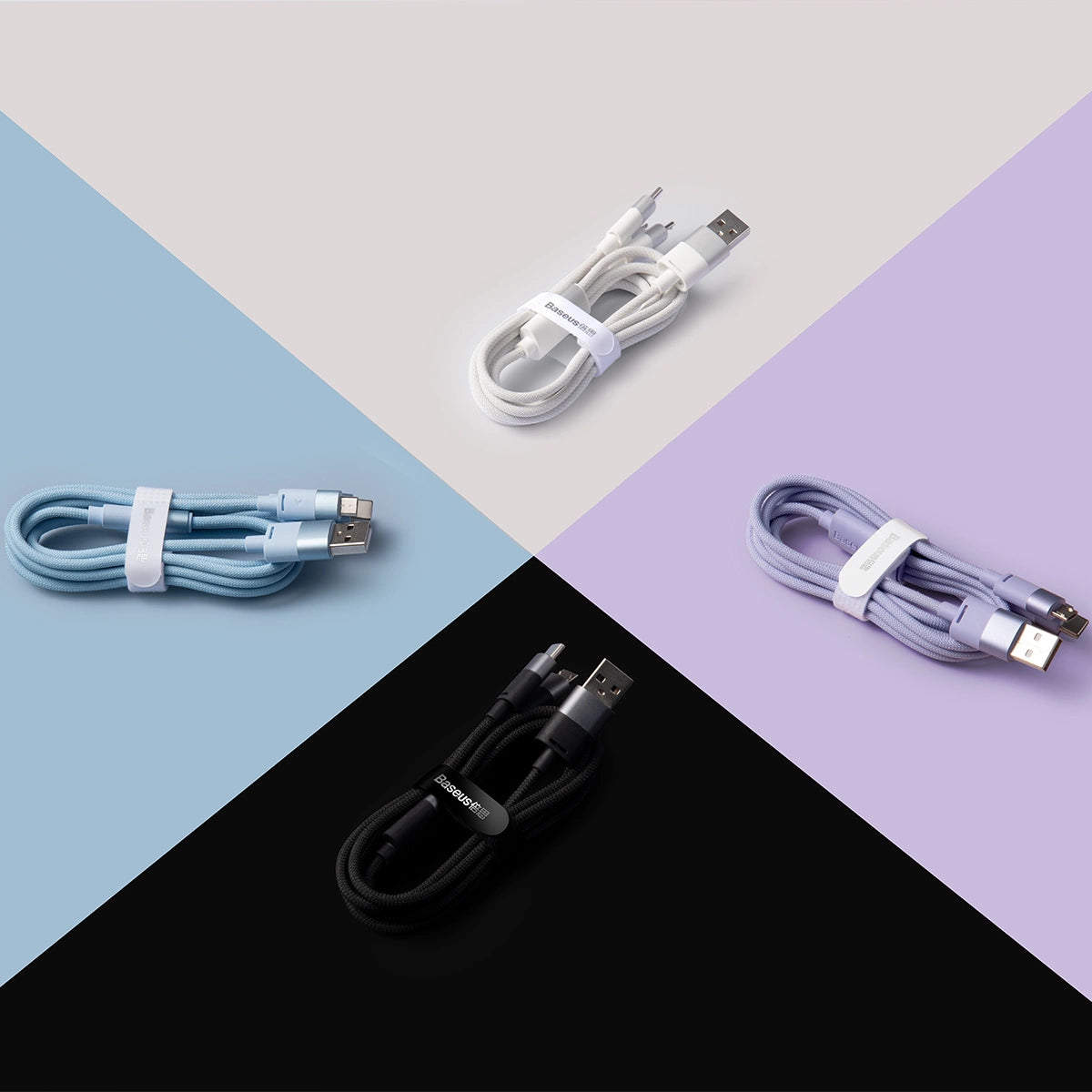 3in1 USB - Micro-USB / Lightning / USB C 3,5A 1,2m Kabel Baseus StarSpeed - schwarz