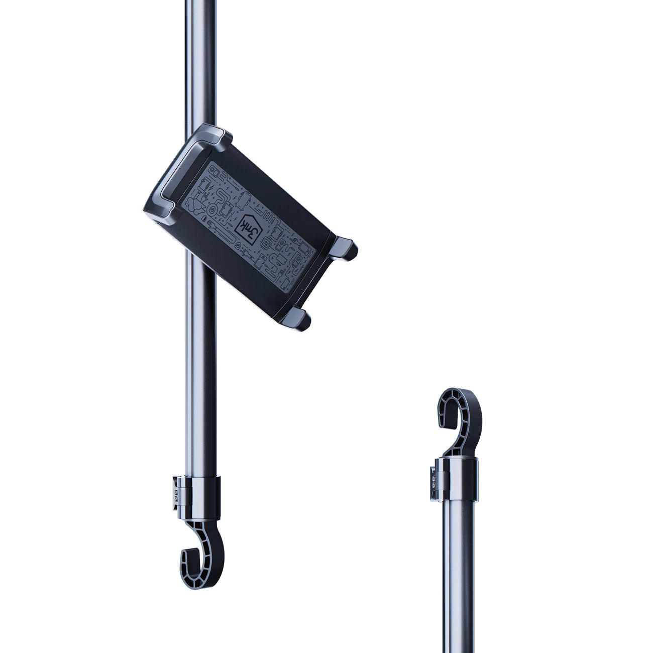 3mk Doppelkopfstützenhalterung für ein Auto für ein Tablet oder Telefon an den Kopfstützen – schwarz