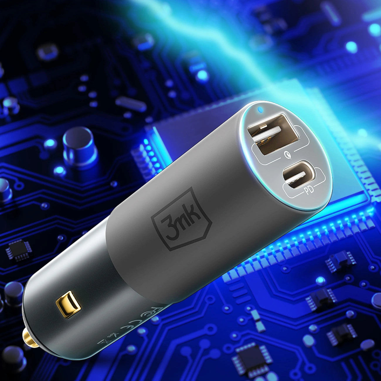3mk Hyper Autoladegerät USB-C USB-A 100W – Silber