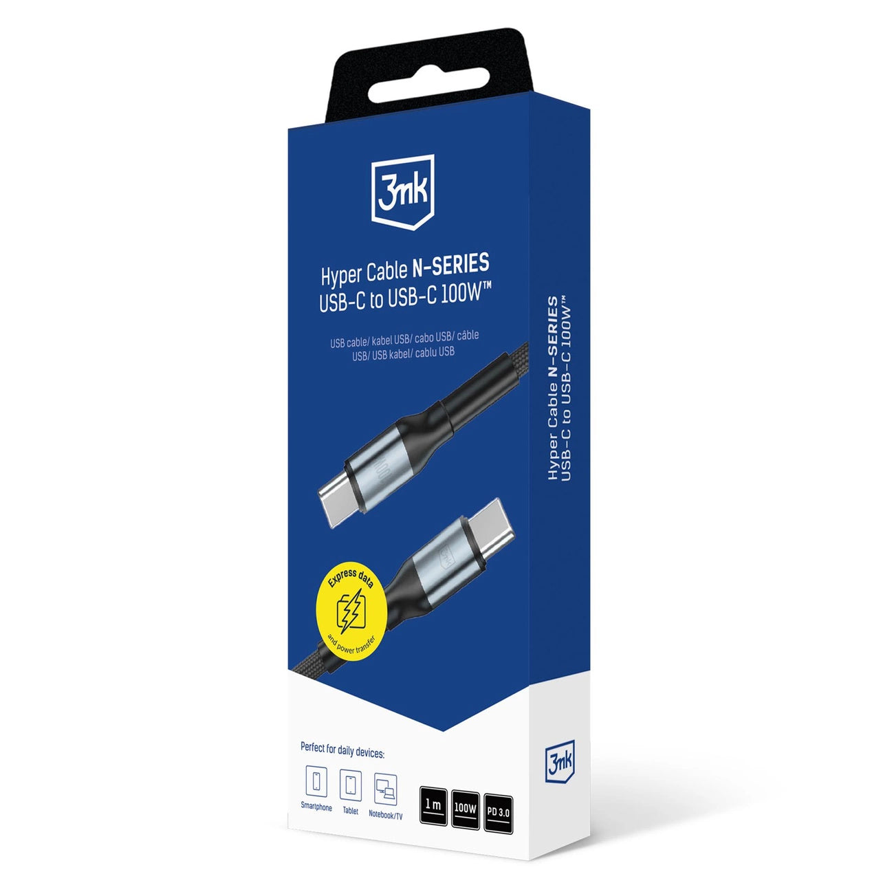 3mk Hyper Cable 3mk Hyper Cable N-SERIES USB-C / USB-C 1m 20V/5A 100W / schwarz