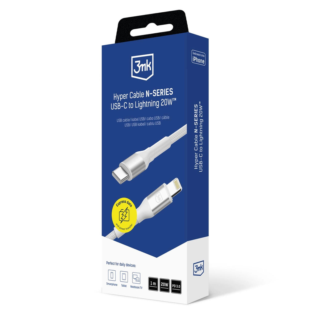 3mk Hyper Cable N-SERIES USB-C / Lightning 1m 9V/2A 20W / weiß