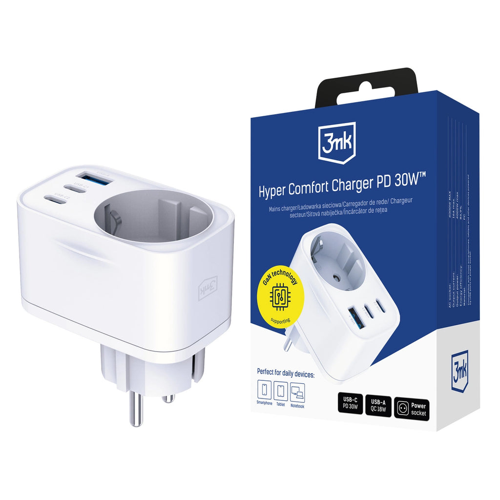 3mk Hyper Comfort Charger GaN PD 30W™ - Weiß