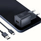 3mk Hyper GaN Ladegerät 20W QC4+ PD PPS USB-C USB-A Wandladegerät - Schwarz