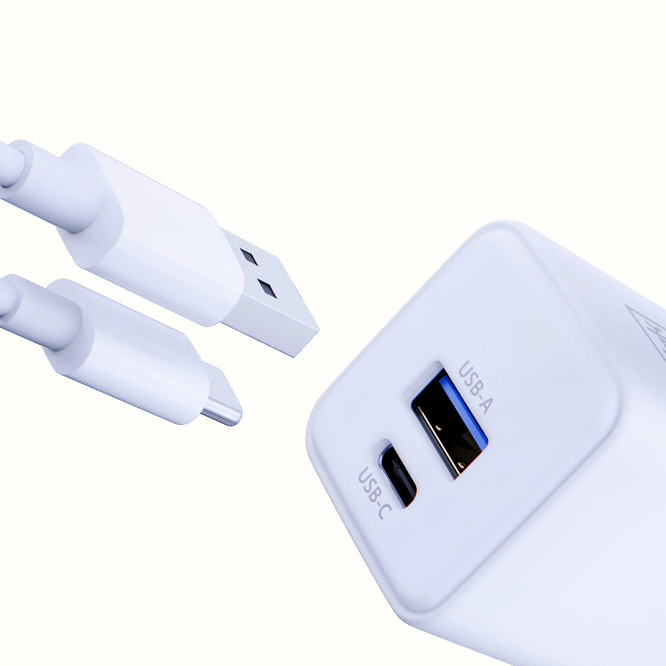 3mk Hyper GaN Ladegerät 20W QC4+ PD PPS USB-C USB-A Wandladegerät - Weiß