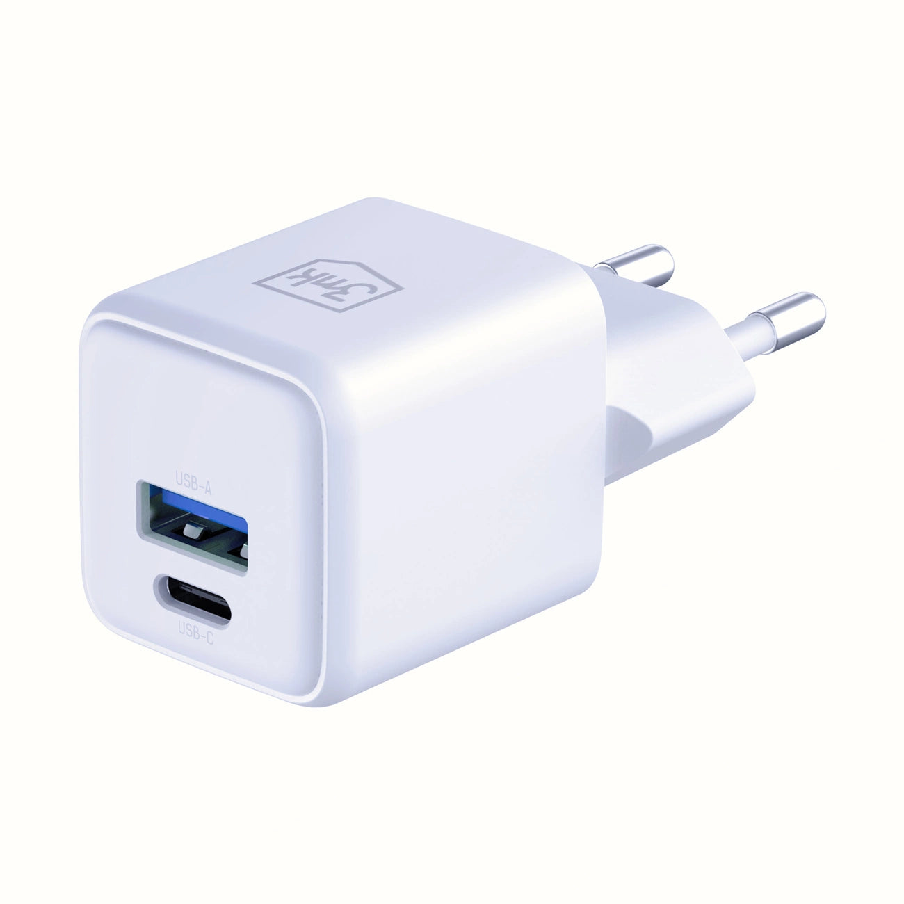 3mk Hyper GaN Ladegerät 20W QC4+ PD PPS USB-C USB-A Wandladegerät - Weiß