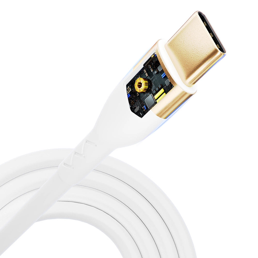 3mk Hyper Silikonkabel USB-C / USB-C 100W 2m - weiß