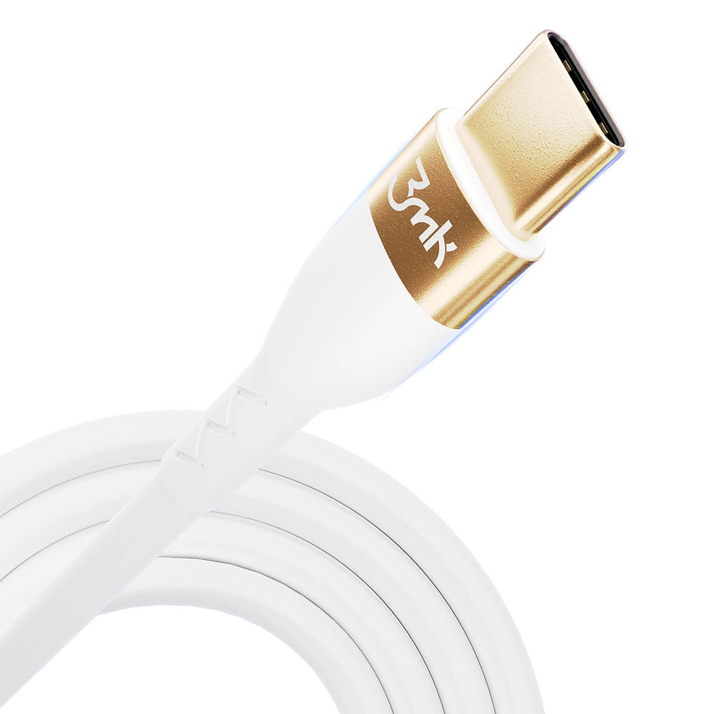3mk Hyper Silikonkabel USB-C / USB-C 100W 2m - weiß