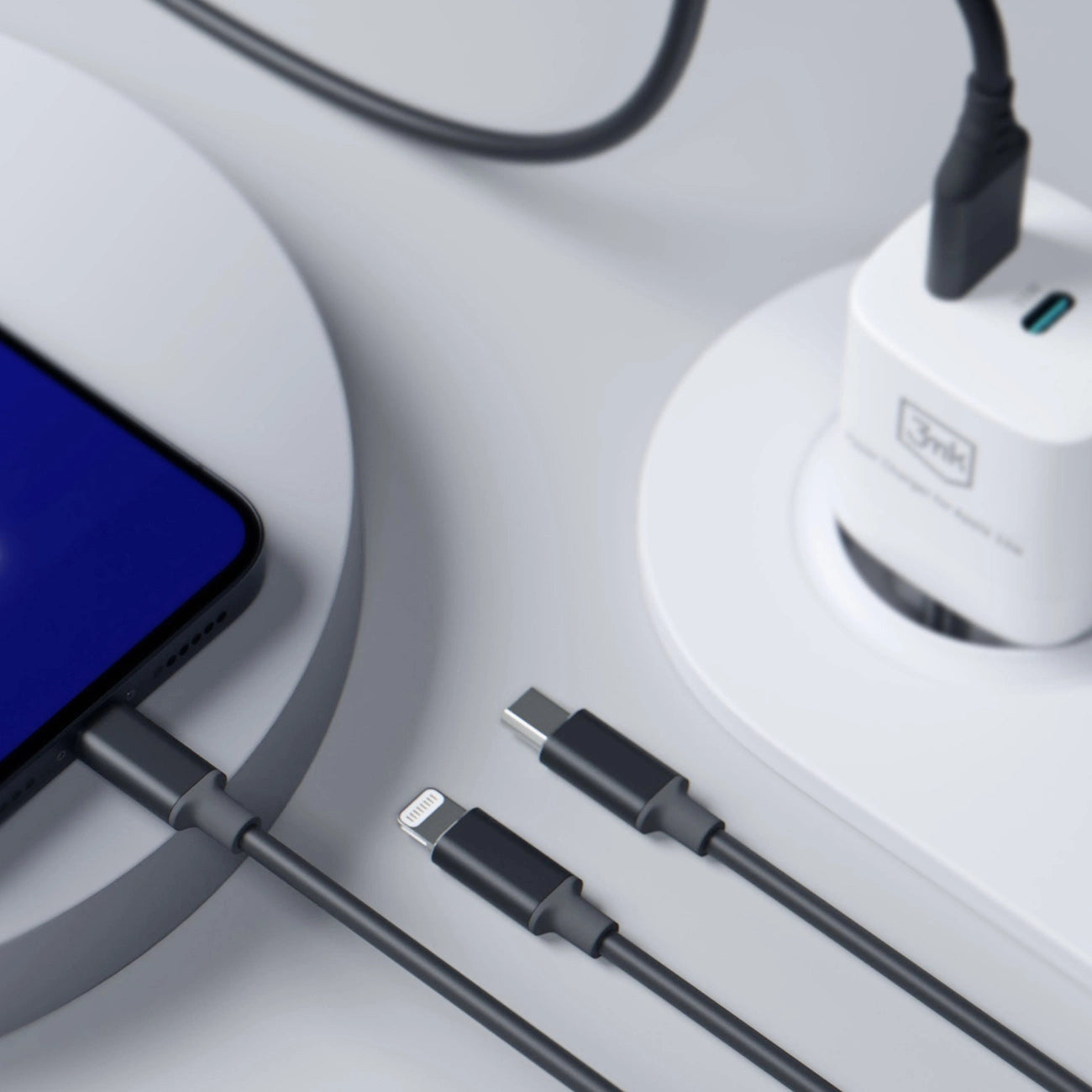 3mk Hyperkabel 3in1 USB-A – USB-C / USB-C – Micro-USB – Lightning 1,5 m – Schwarz