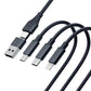 3mk Hyperkabel 3in1 USB-A – USB-C / USB-C – Micro-USB – Lightning 1,5 m – Schwarz
