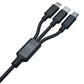 3mk Hyperkabel 3in1 USB-A – USB-C / USB-C – Micro-USB – Lightning 1,5 m – Schwarz