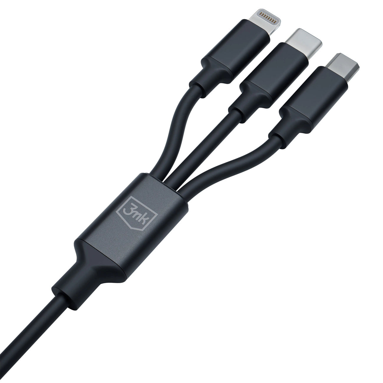 3mk Hyperkabel 3in1 USB-A – USB-C / USB-C – Micro-USB – Lightning 1,5 m – Schwarz