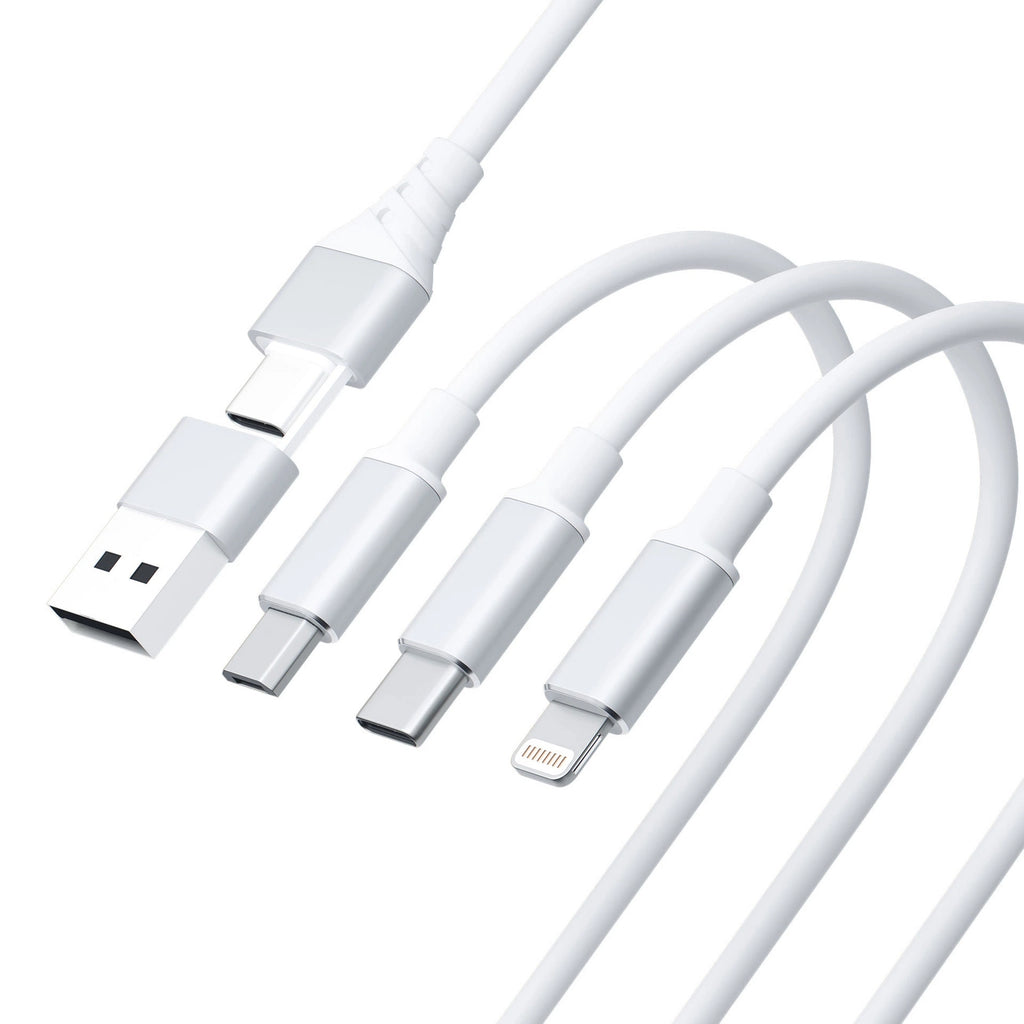 3mk Hyperkabel 3in1 USB-A – USB-C / USB-C – Micro-USB – Lightning 1,5 m – Weiß