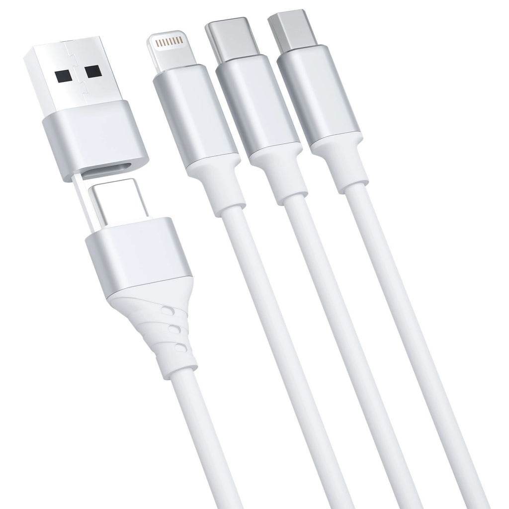 3mk Hyperkabel 3in1 USB-A – USB-C / USB-C – Micro-USB – Lightning 1,5 m – Weiß