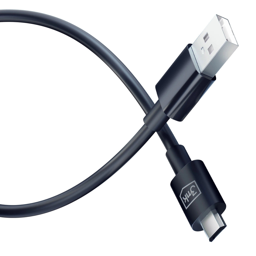 3mk Hyperkabel USB-A / Micro-USB 5V 2,4A 1,2m - Schwarz