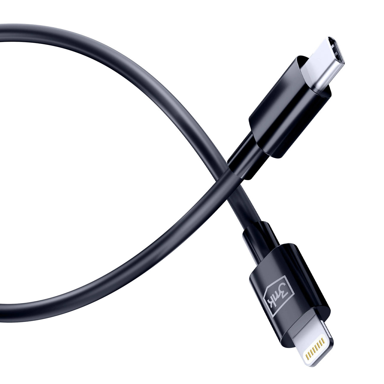 3mk Hyperkabel USB-C / Lightning 20W 1,2m - schwarz