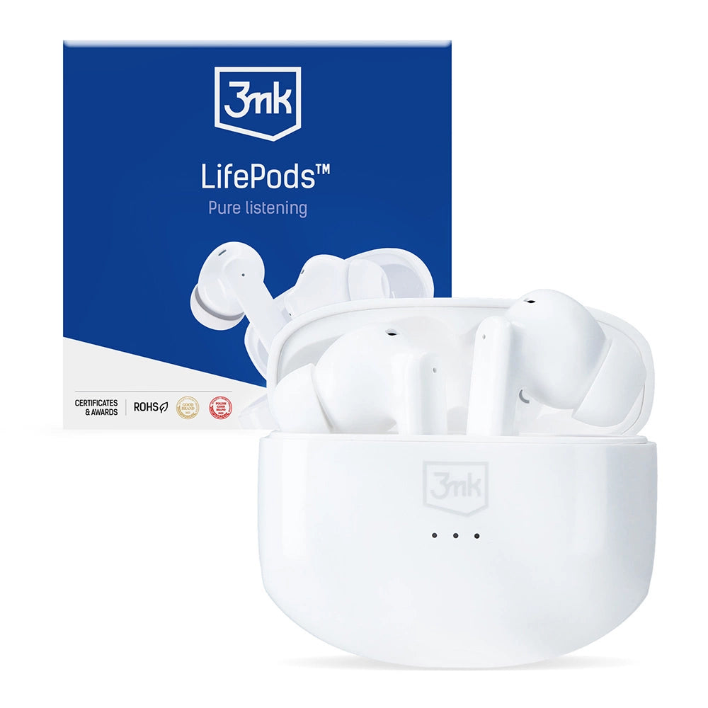 3mk LifePods kabellose In-Ear-Kopfhörer mit Bluetooth 5.3 ANC – Weiß