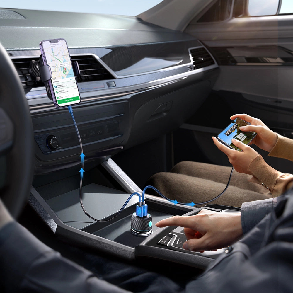60W USB-C USB-A Autoladegerät Joyroom JR-CCN01 - Schwarz