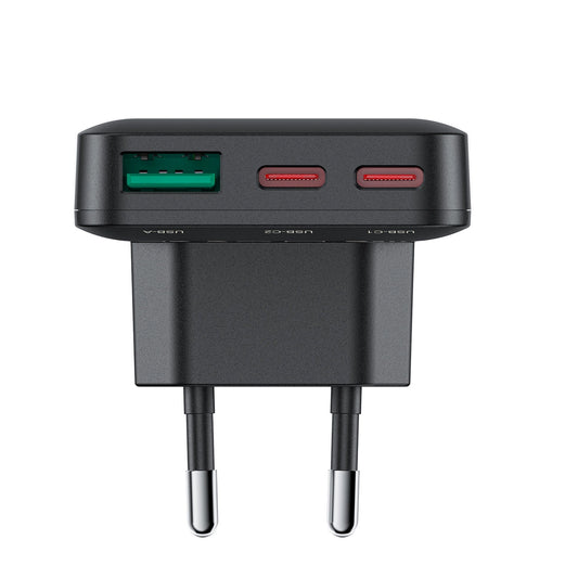 Acefast A100 65W GaN 2 USB-C+ USB-A Ladegerät ultradünn – Schwarz