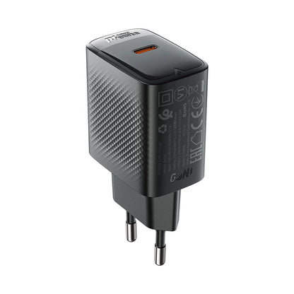 Acefast A104 GaN USB-C PD SFC 25W Netzwerkladegerät - Schwarz