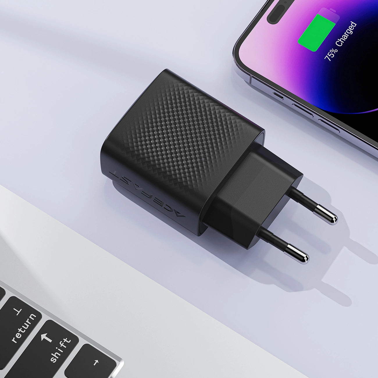 Acefast A104 GaN USB-C PD SFC 25W Netzwerkladegerät - Schwarz