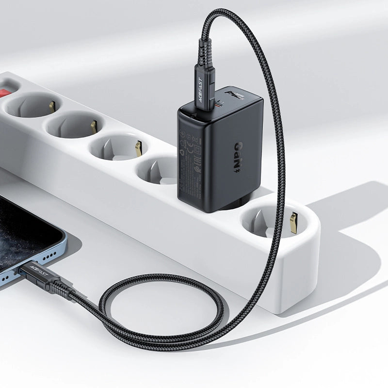 Acefast A29 PD50W GaN (USB-C + USB-C) Dual-Port-Ladegerät schwarz
