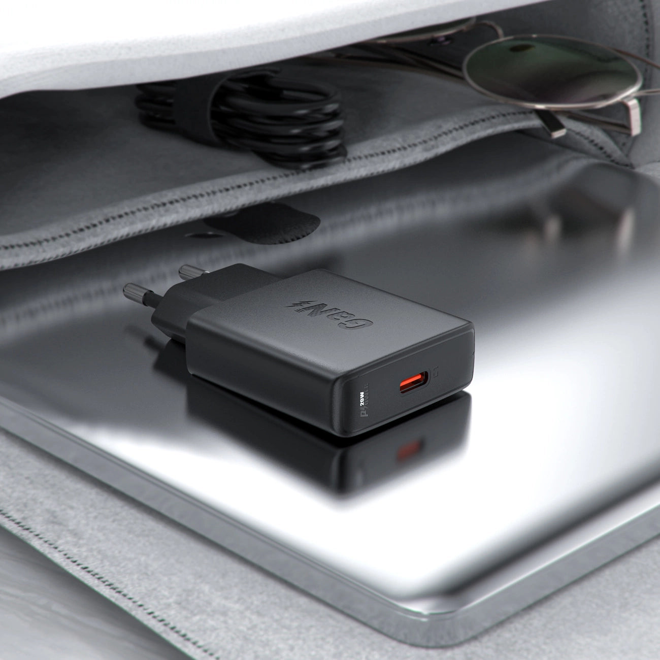 Acefast A65 PD 20W GaN USB-C Ultra Slim Wandladegerät – Schwarz