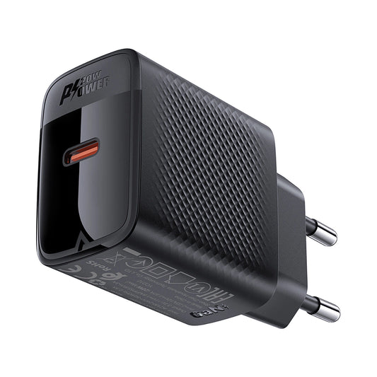 Acefast A82 GaN USB-C PD 20W Netzwerkladegerät – Schwarz