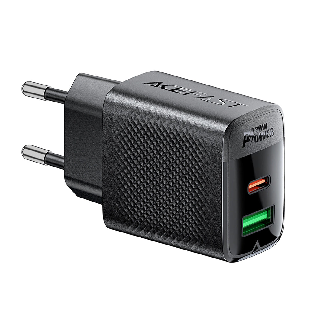 Acefast A98 GaN USB-A / USB-C PD 30W Netzwerkladegerät - Schwarz