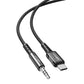 Acefast Audiokabel USB Typ C - 3,5 mm Miniklinke (männlich) 1,2 m, AUX schwarz (C1-08 schwarz)