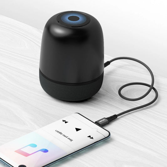 Acefast Audiokabel USB Typ C - 3,5 mm Miniklinke (männlich) 1,2 m, AUX schwarz (C1-08 schwarz)