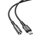 Acefast Audiokabel USB Typ C - 3,5 mm Miniklinke (weiblich) 18 cm, DAC, AUX schwarz (C1-07 schwarz)