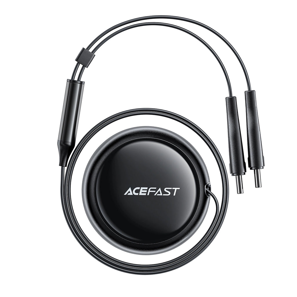 Acefast B13 Autoladegerät 53W USB-A / 2 USB-C Rollkabel - Schwarz